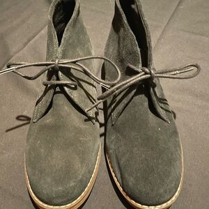 Hush Puppies Black Suede Ankle Boots